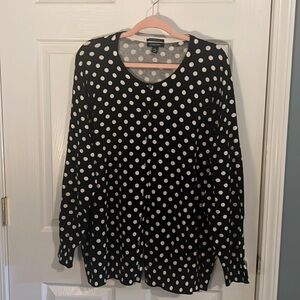Super classic! Nwot lands end supima cotton cardigan 3x. Black polka dot